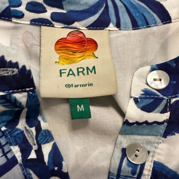 FARM Rio Blue and White Patterned Dress - Picture 4 of 5